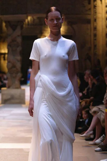 ISSEY MIYAKE ICONIC WHITE GODDESS CONCEPT DRESS 2003