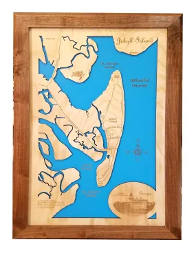 Jekyll Island, Georgia - laser cut wood map