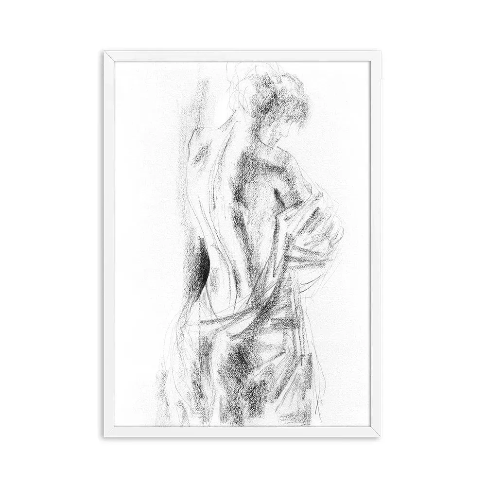 Modern Abstract Wall Art | Black and White Nude Woman Canvas Print | Sexy Aesthetic Bedroom Décor