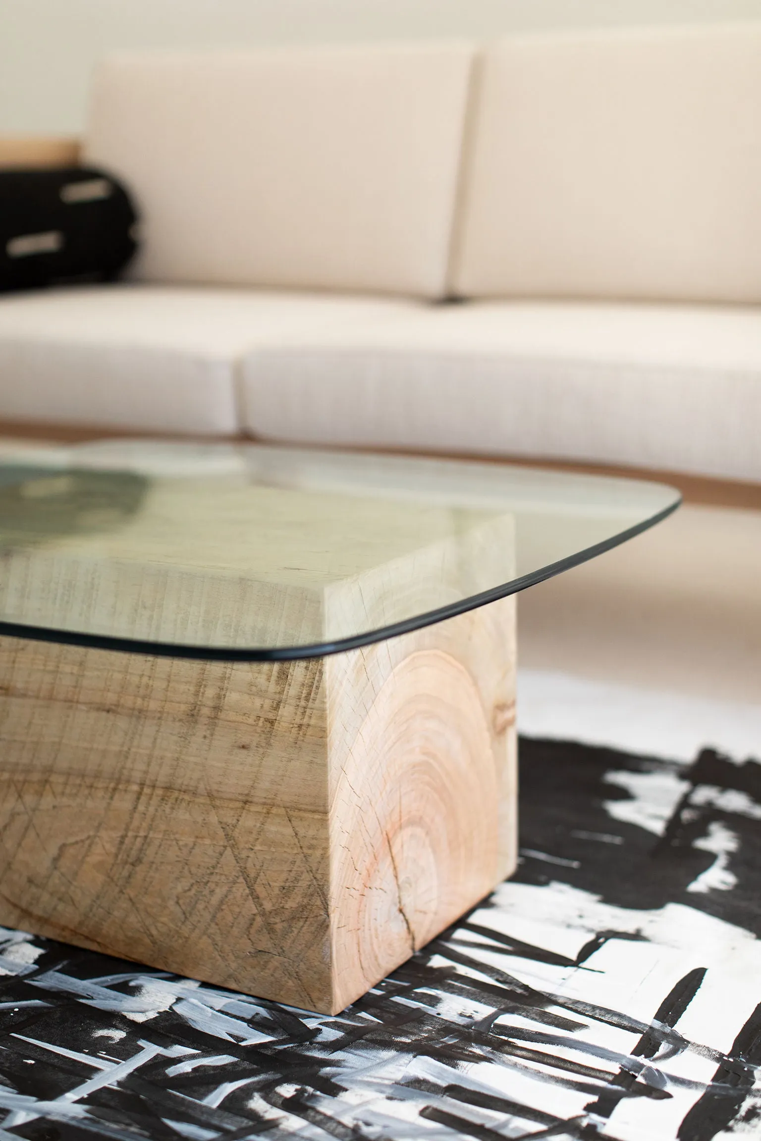 Modern Glass Top Coffee Table - 2421