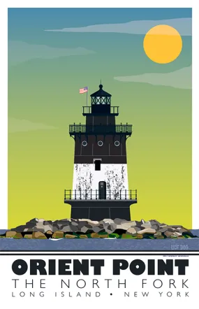 Orient Point Lighthouse Illustration