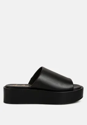 Peep Toe Flatform Sliders