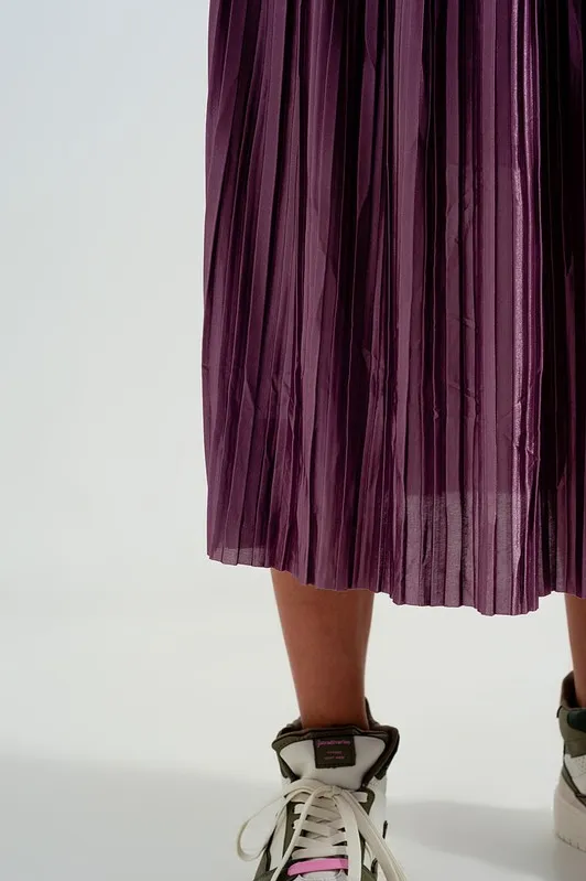 Purple Pleated Skirt