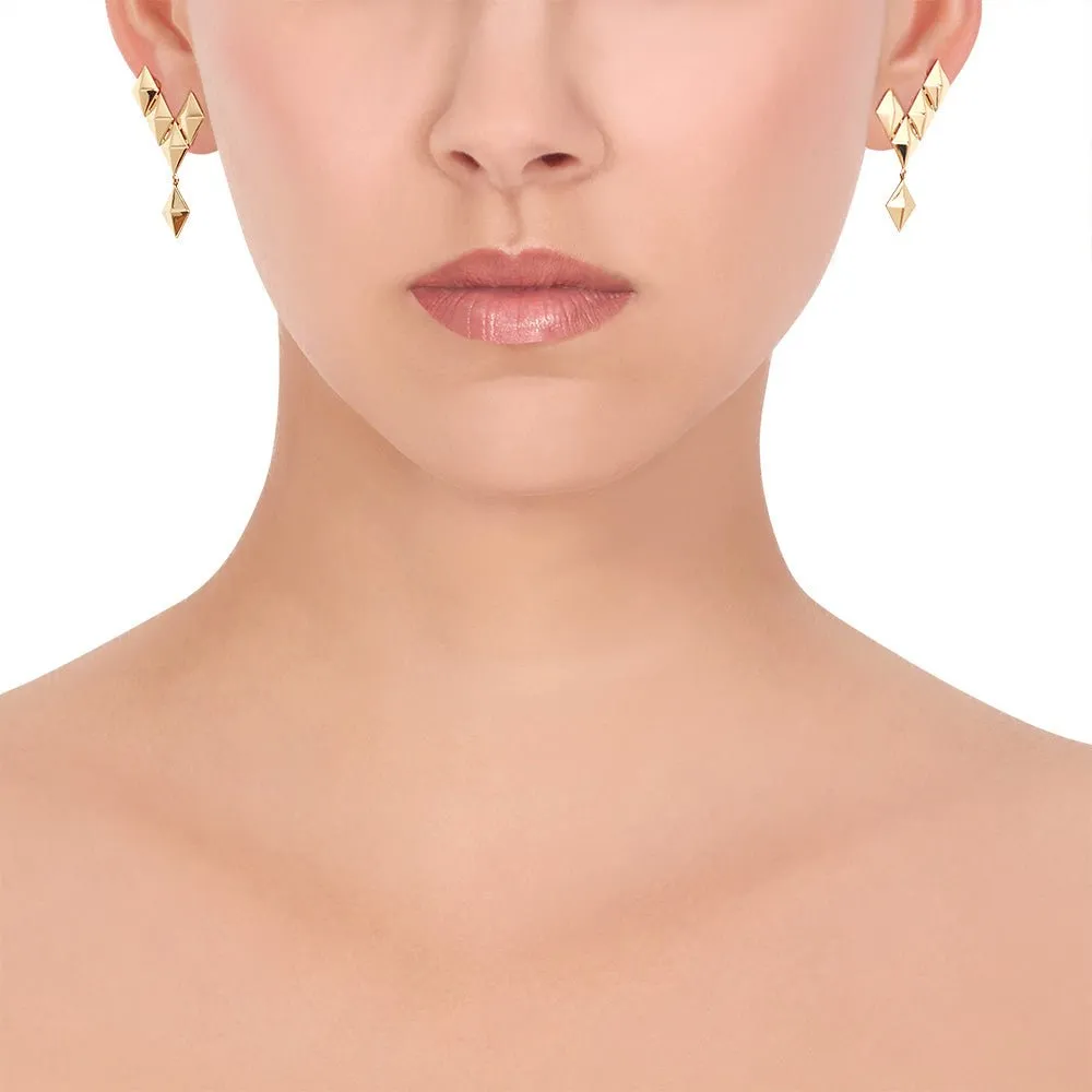 Small Yellow Gold Clip On Python Ear Climbers