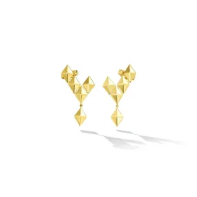 Small Yellow Gold Clip On Python Ear Climbers