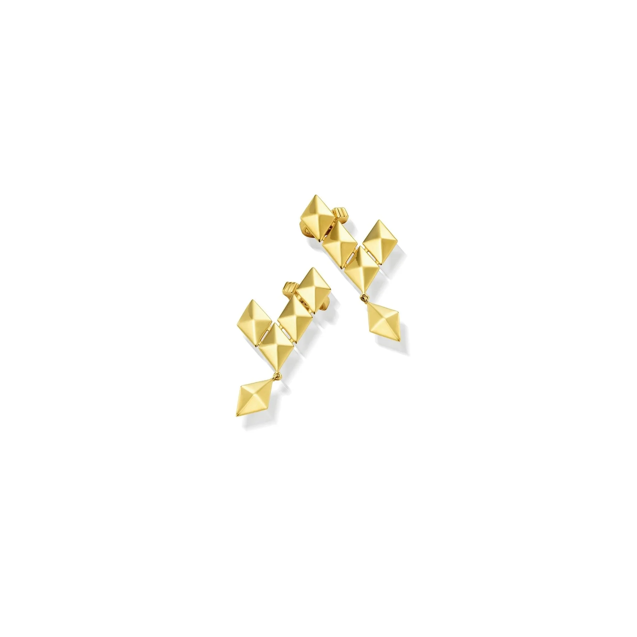 Small Yellow Gold Clip On Python Ear Climbers