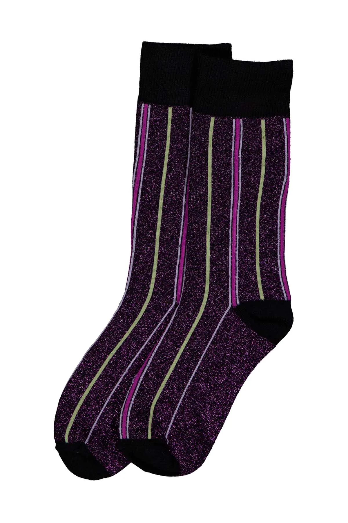 Sparkling Racing Stripe Socks Purple