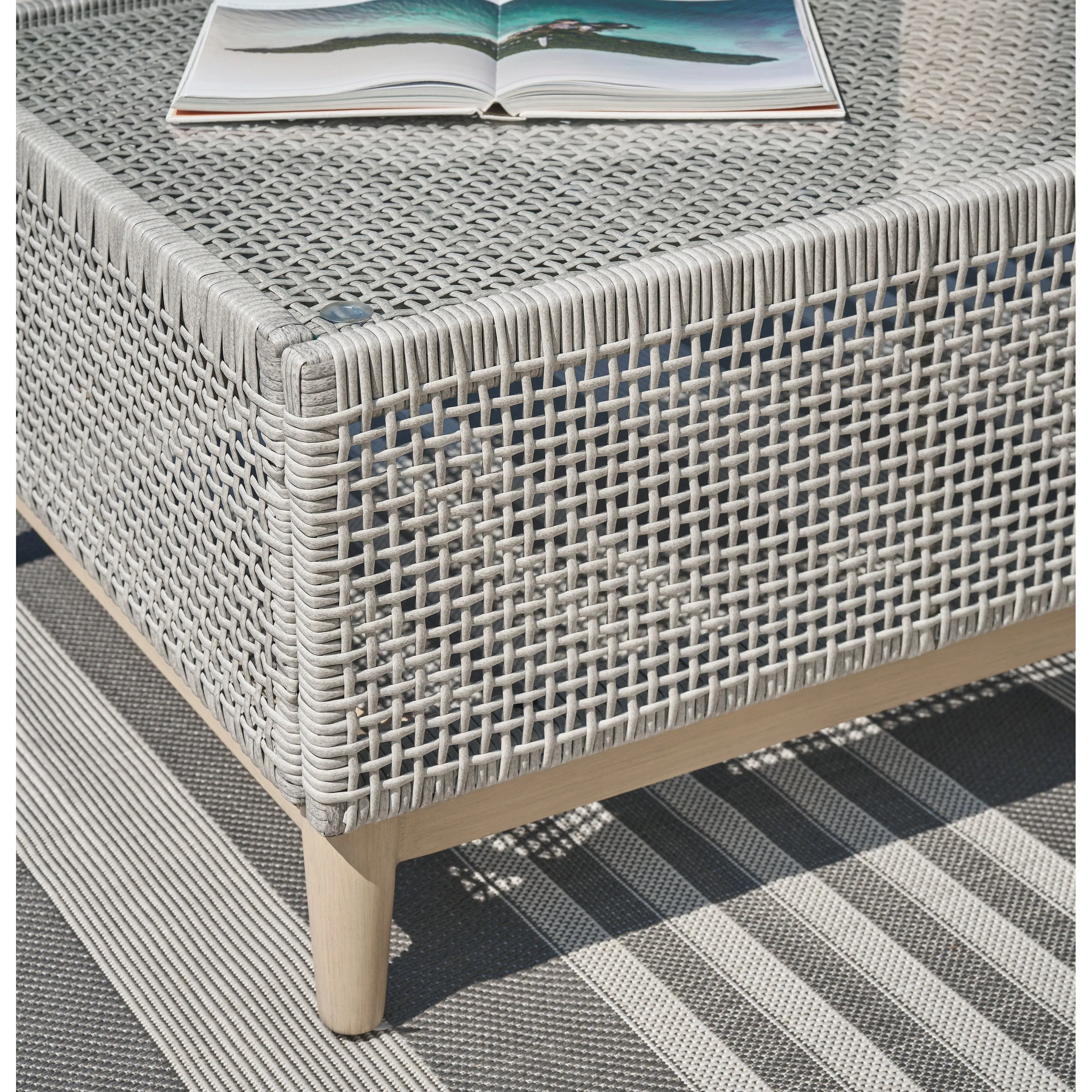 St Barts Outdoor Coffee Table Open Weave  48"