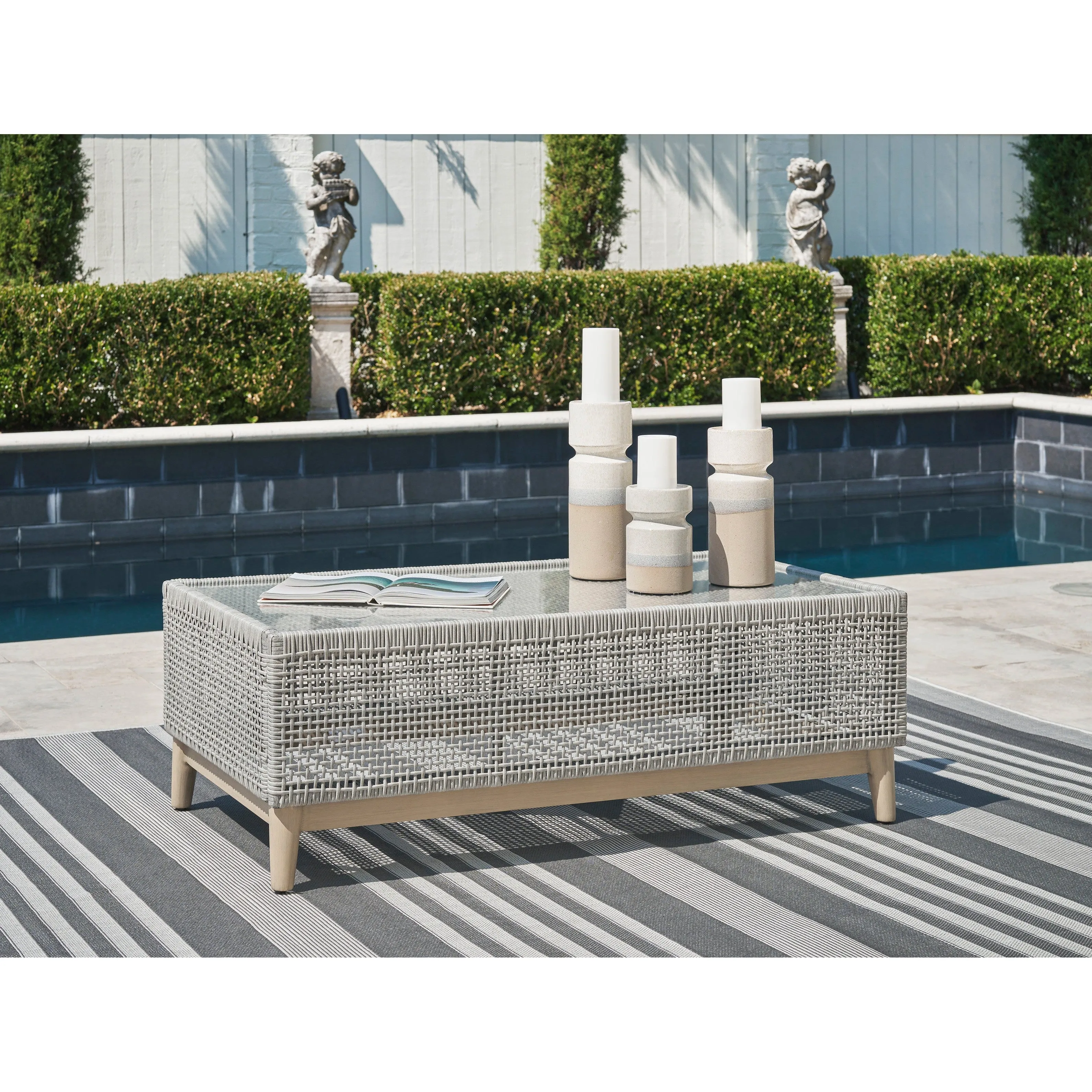 St Barts Outdoor Coffee Table Open Weave  48"