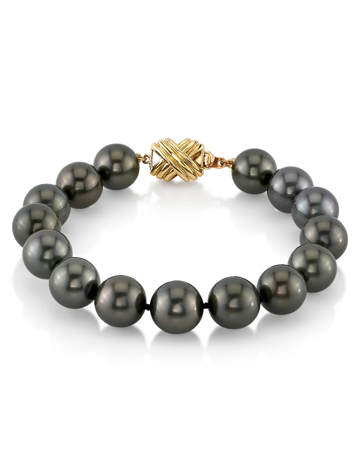 Tahitian True Round Pearl Bracelet, 10.0-11.0mm - AAAA Quality