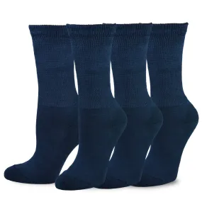 TeeHee Socks Men's Diabetic Bamboo Crew Navy 3-Pack (51012)