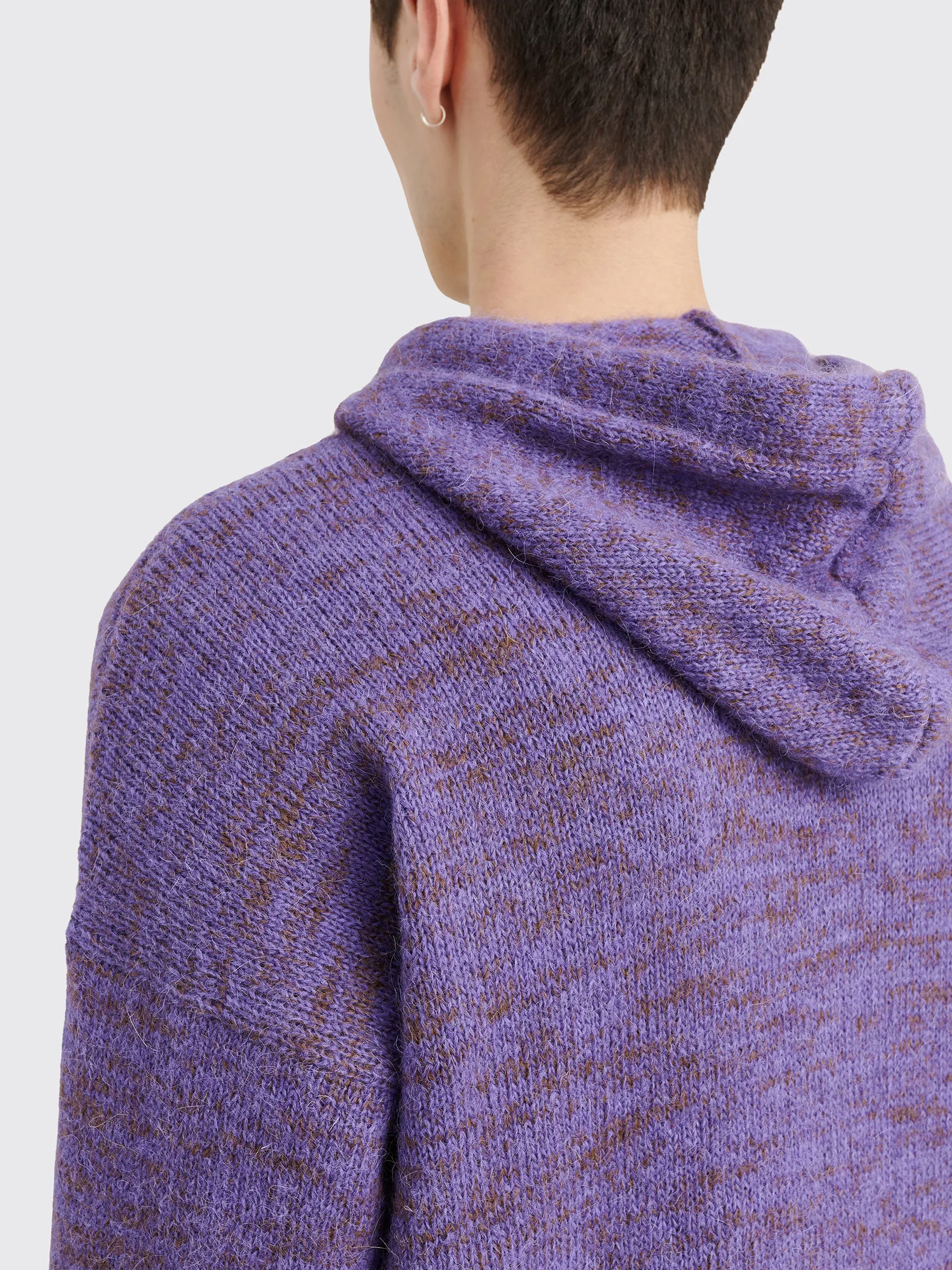 TRS BIEN everywear Knitted Hoodie Alpaca Mohair Purple