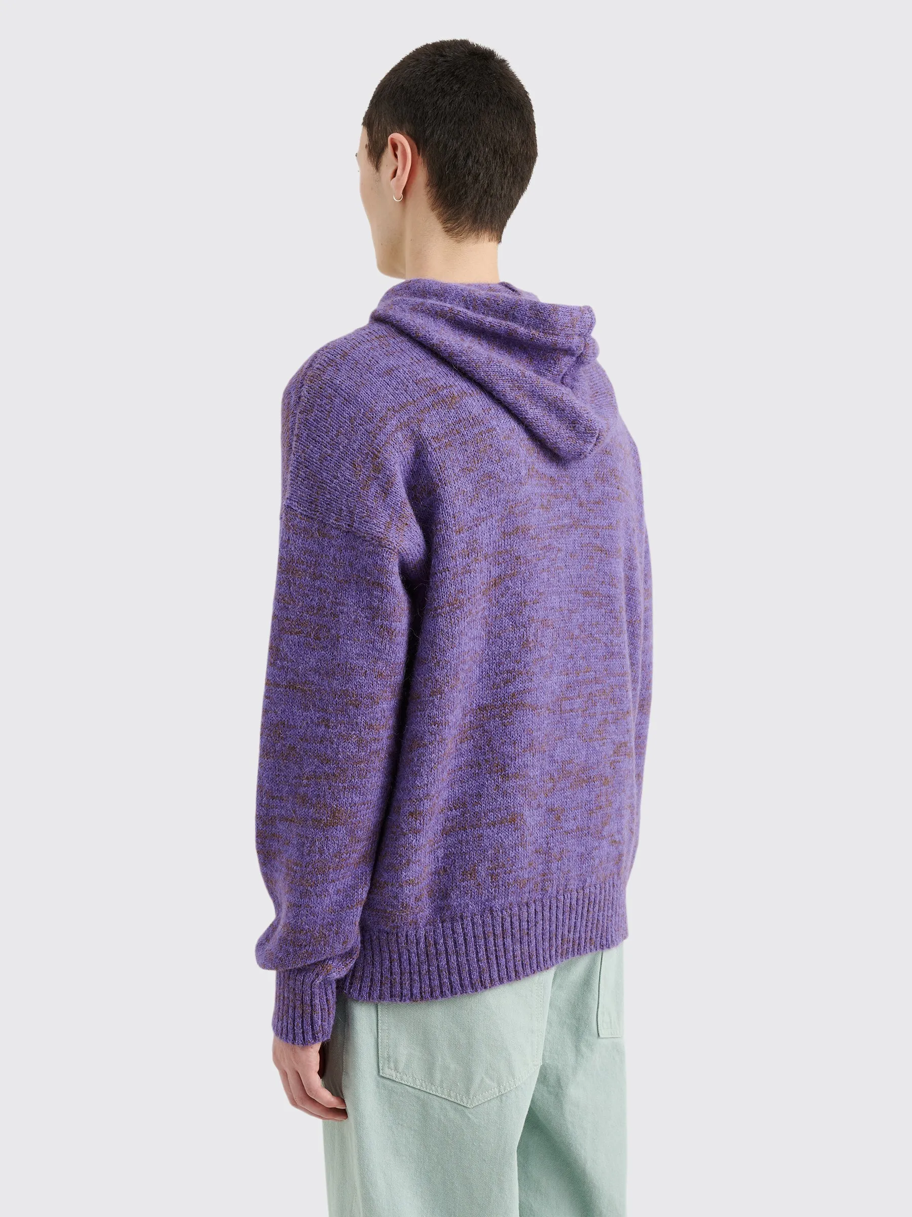 TRS BIEN everywear Knitted Hoodie Alpaca Mohair Purple