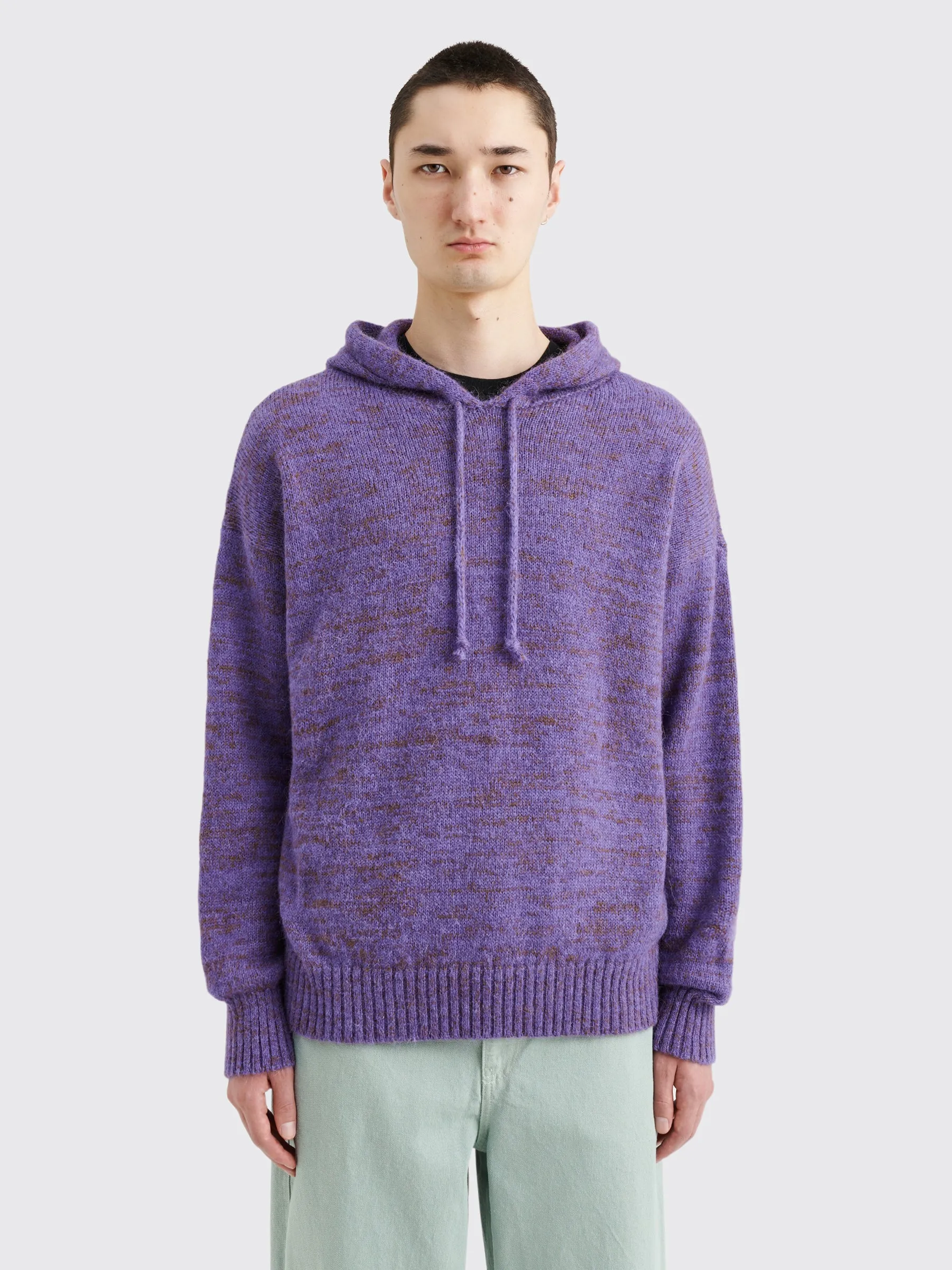 TRS BIEN everywear Knitted Hoodie Alpaca Mohair Purple