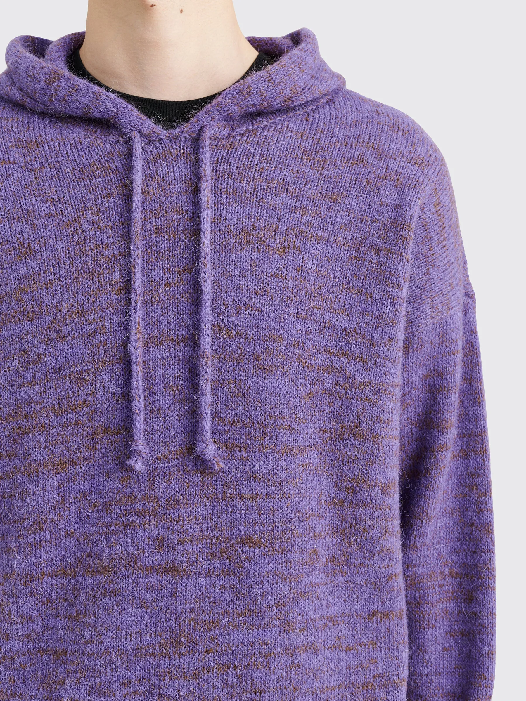 TRS BIEN everywear Knitted Hoodie Alpaca Mohair Purple