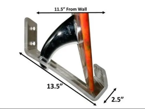 Vertical Longboard Wall Mount | Clear Acrylic