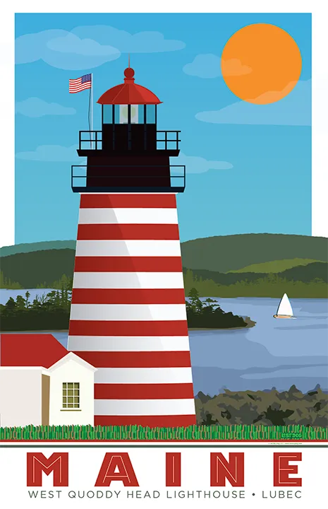 West Quoddy Lighthouse Illustration